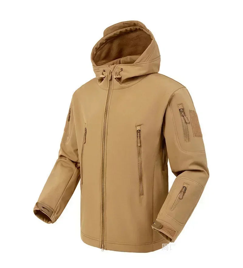 Autumn Outdoor EMR Waterproof Tactical Softshell Jacket Suitable Sports Hunting Camping Mountaineering Interior Fleece Lining