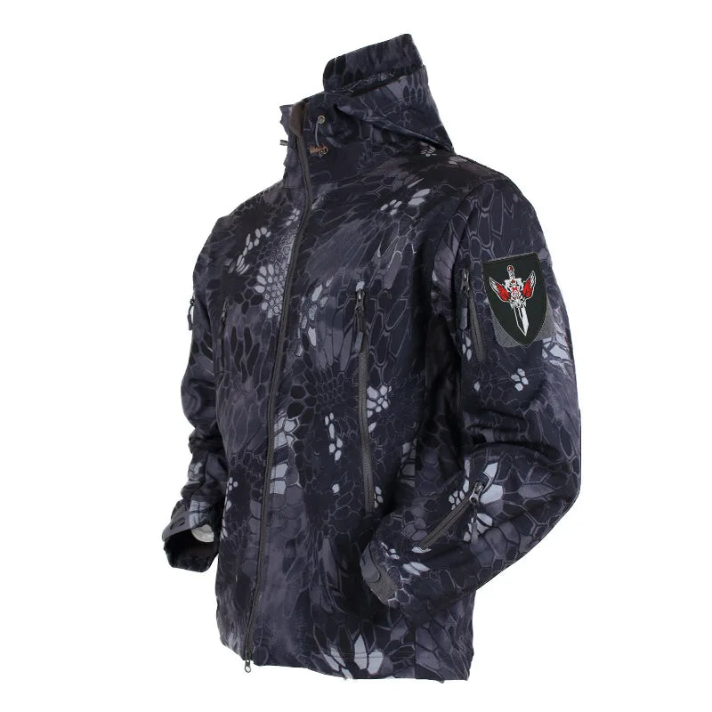 Autumn Outdoor EMR Waterproof Tactical Softshell Jacket Suitable Sports Hunting Camping Mountaineering Interior Fleece Lining