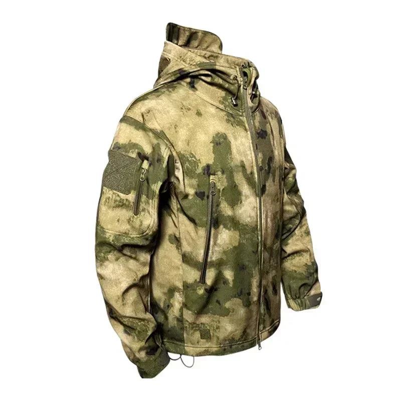Autumn Outdoor EMR Waterproof Tactical Softshell Jacket Suitable Sports Hunting Camping Mountaineering Interior Fleece Lining