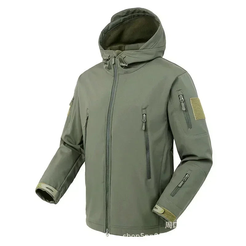 Autumn Outdoor EMR Waterproof Tactical Softshell Jacket Suitable Sports Hunting Camping Mountaineering Interior Fleece Lining