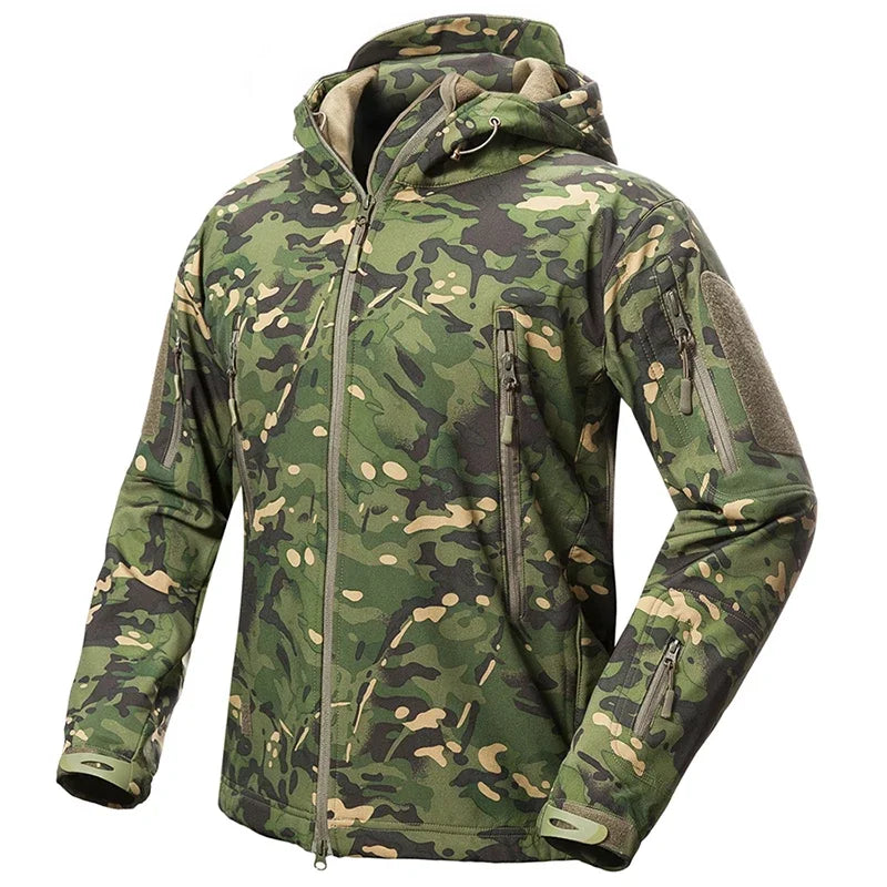 Chaqueta Táctica Softshell Impermeable con Capucha - Vivemoda