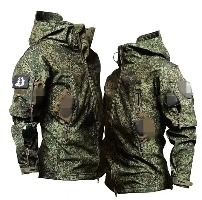 Autumn Outdoor EMR Waterproof Tactical Softshell Jacket Suitable Sports Hunting Camping Mountaineering Interior Fleece Lining