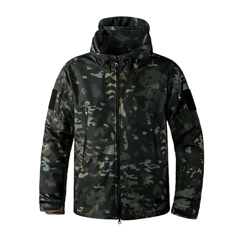 Autumn Outdoor EMR Waterproof Tactical Softshell Jacket Suitable Sports Hunting Camping Mountaineering Interior Fleece Lining