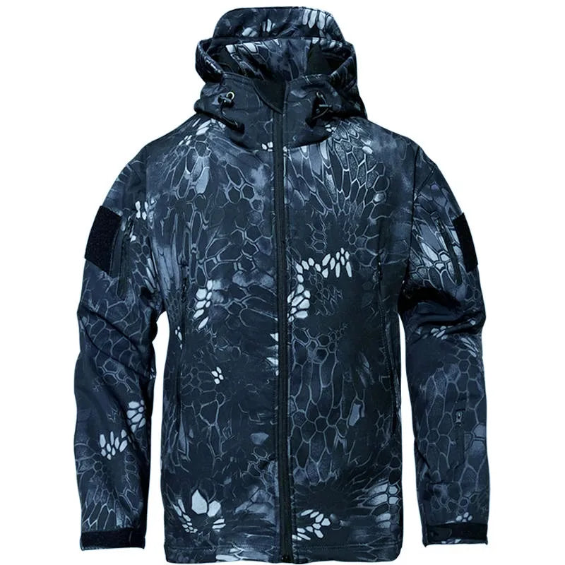 Autumn Outdoor EMR Waterproof Tactical Softshell Jacket Suitable Sports Hunting Camping Mountaineering Interior Fleece Lining